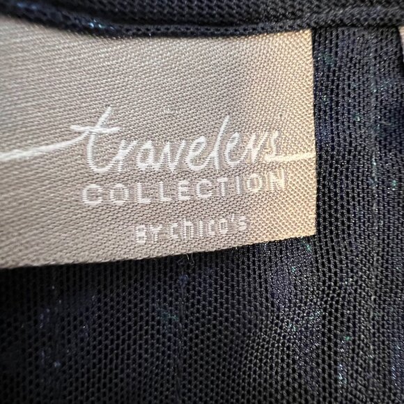 ✨Chico's Travelers Collection Sheer Open Cardigan Jacket Size 2 (L) Blue✨ - Picture 8 of 13
